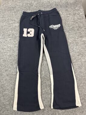 Boohoo Sweatpants Mens 2XL Varsity Blue XXL Hip Hop Streetwear Joggers N61-62